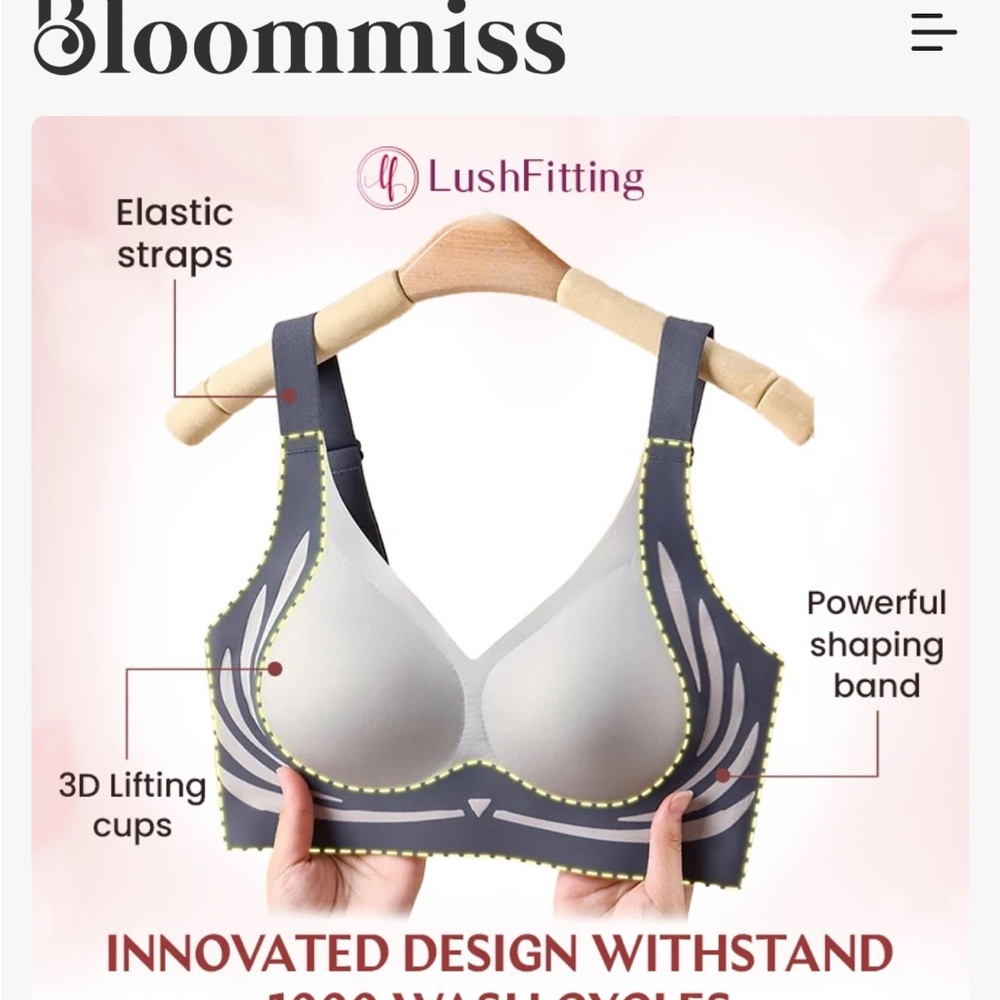 NEW WITH TAGS BloomMiss LushFitting Bras - One Nude, One Frey/Cream
